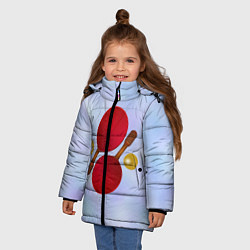 Куртка зимняя для девочки Теннисный дизайн, цвет: 3D-светло-серый — фото 2