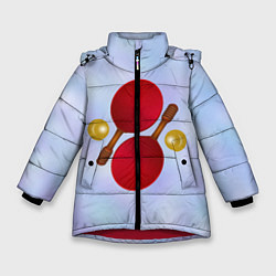 Куртка зимняя для девочки Теннисный дизайн, цвет: 3D-красный