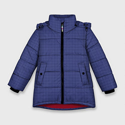 Зимняя куртка для девочки Мелкая синяя клетка