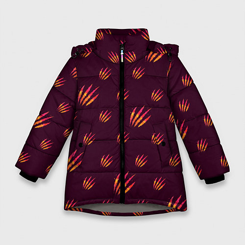 Зимняя куртка для девочки Шрамы / 3D-Светло-серый – фото 1