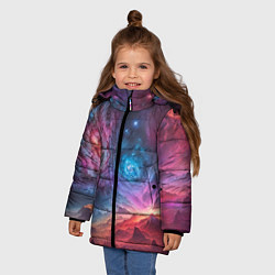 Куртка зимняя для девочки На задворках вселенной, цвет: 3D-красный — фото 2