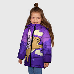 Куртка зимняя для девочки Лунный кролик с крыльями, цвет: 3D-светло-серый — фото 2