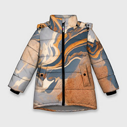 Куртка зимняя для девочки Разноцветная яшма, цвет: 3D-светло-серый