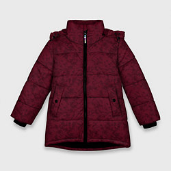 Куртка зимняя для девочки Текстура тёмно-красный, цвет: 3D-черный