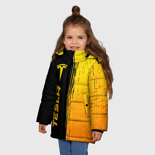 Зимняя куртка для девочки Tesla - gold gradient: по-вертикали / 3D-Черный – фото 3
