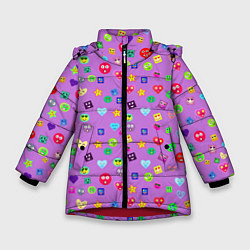 Зимняя куртка для девочки Эмпатия - паттерн эмоджи