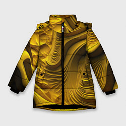 Зимняя куртка для девочки Объемная желтая текстура