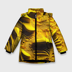 Зимняя куртка для девочки Желтая объемная текстура