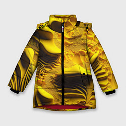 Куртка зимняя для девочки Желтая объемная текстура, цвет: 3D-красный