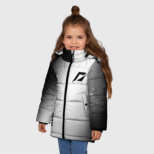 Зимняя куртка для девочки Need for Speed glitch на светлом фоне: надпись, си / 3D-Черный – фото 3