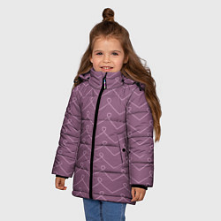 Куртка зимняя для девочки Вензель на лавандовом, цвет: 3D-светло-серый — фото 2