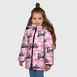Куртка зимняя для девочки Логотип Барби и розовое кружево, цвет: 3D-черный — фото 2