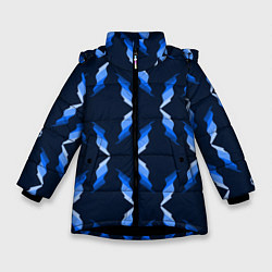 Куртка зимняя для девочки Синяя ночь, цвет: 3D-черный