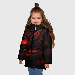 Куртка зимняя для девочки Black red background, цвет: 3D-светло-серый — фото 2