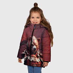Куртка зимняя для девочки Бронированный медведь, цвет: 3D-красный — фото 2