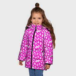 Куртка зимняя для девочки Логотип Барби - буква B, цвет: 3D-черный — фото 2