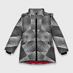 Зимняя куртка для девочки В серых тонах геометрический узор