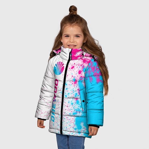 Зимняя куртка для девочки Daewoo neon gradient style: по-вертикали / 3D-Черный – фото 3