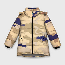 Куртка зимняя для девочки Камуфляжный узор веенний, цвет: 3D-светло-серый