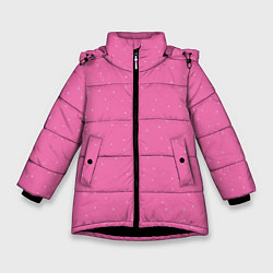 Куртка зимняя для девочки Нежный розовый кружочки, цвет: 3D-черный
