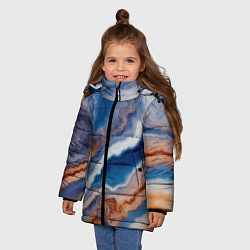 Куртка зимняя для девочки Волнистая разноцветная яшма, цвет: 3D-красный — фото 2