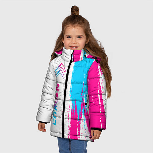 Зимняя куртка для девочки Citroen neon gradient style: по-вертикали / 3D-Черный – фото 3