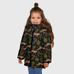 Куртка зимняя для девочки Лиса и хвоя, цвет: 3D-черный — фото 2