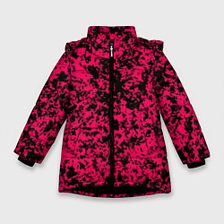 Зимняя куртка для девочки Ярко-розовый пятнистый