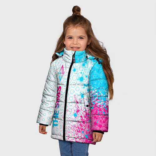 Зимняя куртка для девочки The Sims neon gradient style: по-вертикали / 3D-Черный – фото 3