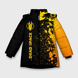 Куртка зимняя для девочки Dead Space - gold gradient: по-вертикали, цвет: 3D-черный