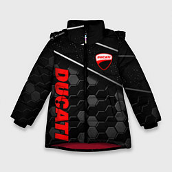 Куртка зимняя для девочки Ducati - технологическая броня, цвет: 3D-красный