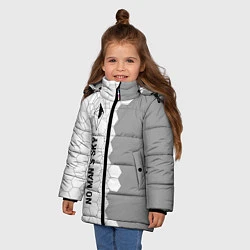 Куртка зимняя для девочки No Mans Sky glitch на светлом фоне: по-вертикали, цвет: 3D-черный — фото 2