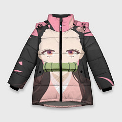Куртка зимняя для девочки Клинок рассекающий демонов Нэдзуко, цвет: 3D-светло-серый