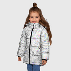 Куртка зимняя для девочки Бриллиант в воде, цвет: 3D-черный — фото 2