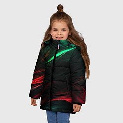 Куртка зимняя для девочки Dark red and green, цвет: 3D-светло-серый — фото 2