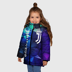 Куртка зимняя для девочки Juventus logo blue, цвет: 3D-красный — фото 2