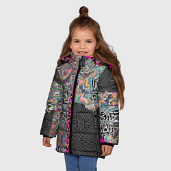 Куртка зимняя для девочки Яркая абстракция Nikaleona, цвет: 3D-светло-серый — фото 2