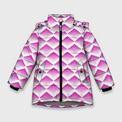 Зимняя куртка для девочки Розовые вдавленные ромбы
