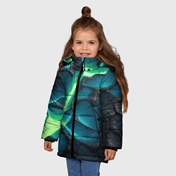 Куртка зимняя для девочки Свечение из разлома плит, цвет: 3D-красный — фото 2