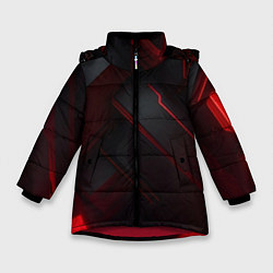 Куртка зимняя для девочки Красная бесконечность, цвет: 3D-красный