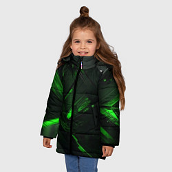 Куртка зимняя для девочки Токсичная абстрактность, цвет: 3D-светло-серый — фото 2