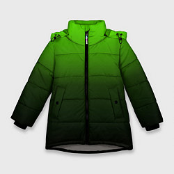 Зимняя куртка для девочки Градиент ядовитый зеленый - черный