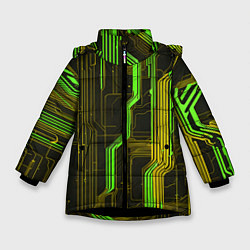 Зимняя куртка для девочки Кибер схема зелёная