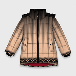 Зимняя куртка для девочки Персиковый полосатый градиент