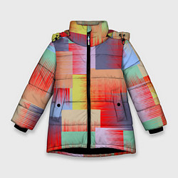 Зимняя куртка для девочки Веселая разноцветная клетка