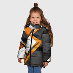 Куртка зимняя для девочки Абстрактный полигональный узор Asiimov, цвет: 3D-черный — фото 2