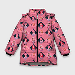 Зимняя куртка для девочки Розовая клеточка black pink