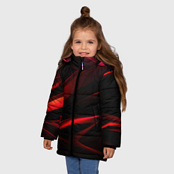 Куртка зимняя для девочки Black and red, цвет: 3D-светло-серый — фото 2