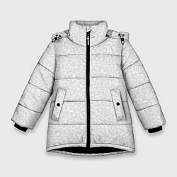 Куртка зимняя для девочки Светло-серый узоры, цвет: 3D-черный