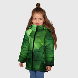 Куртка зимняя для девочки Green lighting background, цвет: 3D-светло-серый — фото 2